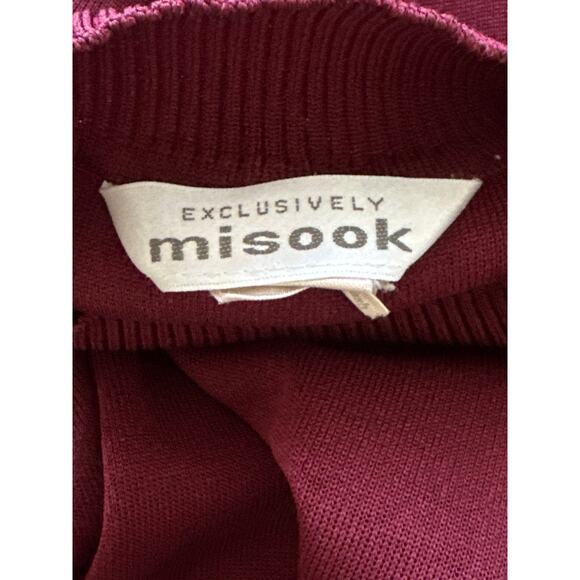 Exclusively MISOOK Sleeveless Mock Neck Stretch Sweater XS Burgundy Quite Luxury - Picture 6 of 11